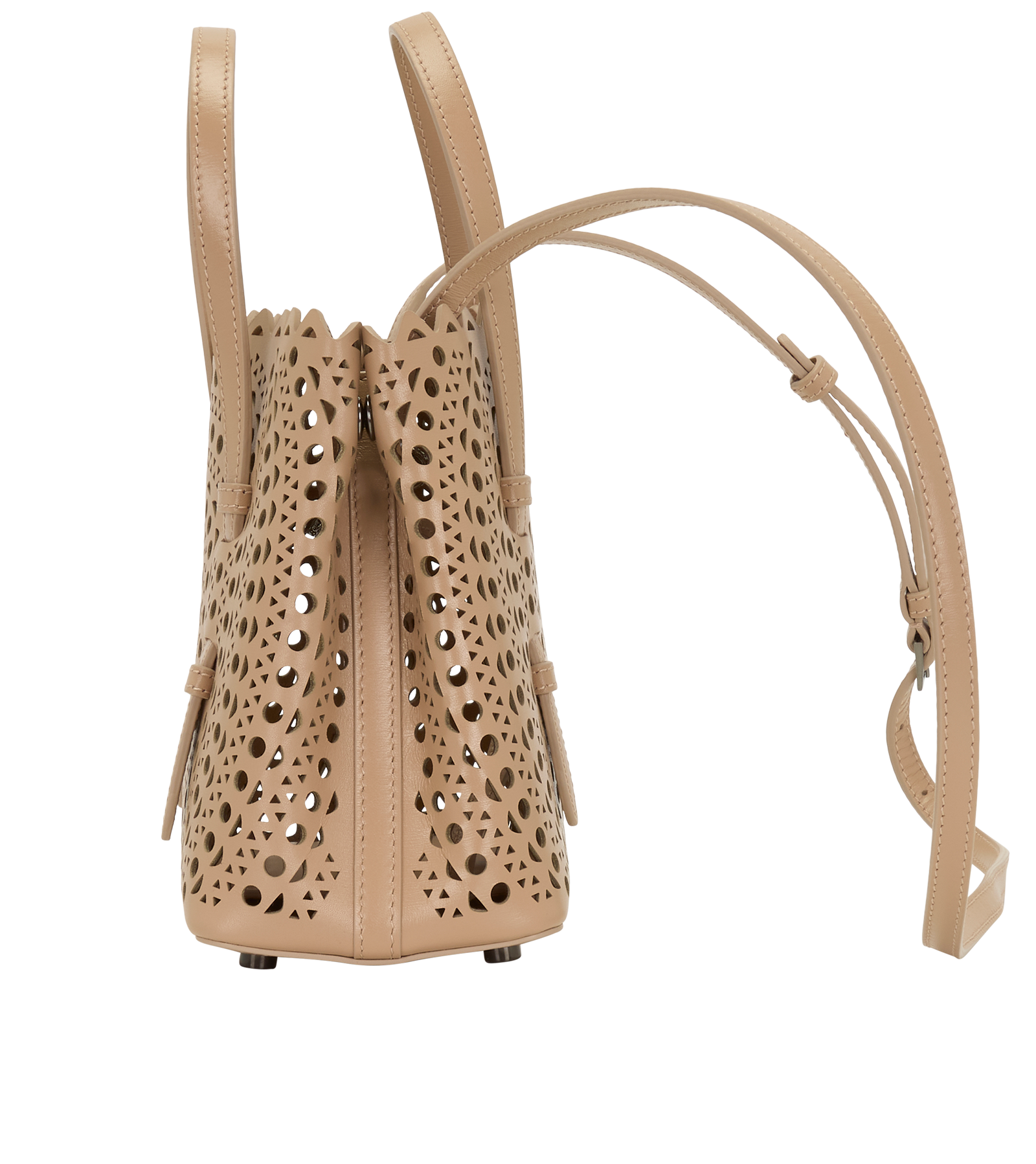 Alaia Laser Cut Tote, &pound;895, Handbags, Pink, Leather, Bottom view